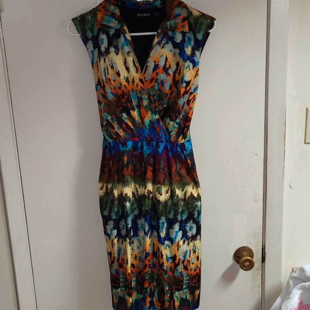 Ellen Tracy Multicolor Sleeveless Dress